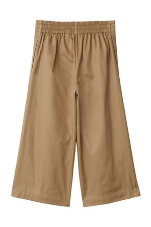 Beige cotton trousers BURBERRY KIDS | 8078341A7026